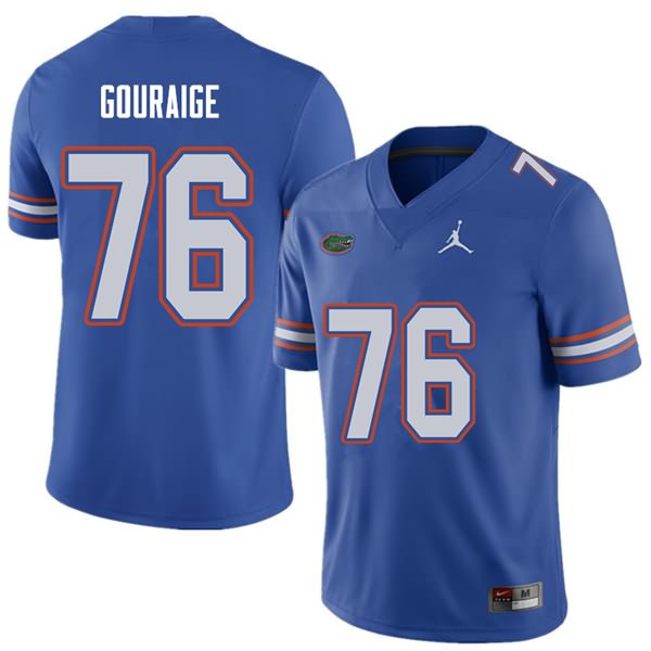 Men's NCAA Florida Gators Richard Gouraige #76 Stitched Authentic Jordan Brand Royal College Football Jersey UDH4565PE